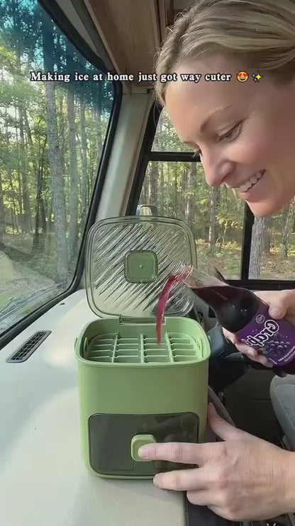 ⛱️SUMMER DAY - ONLY ₹2499!!⚡50K+ SOLD🧊2 Tier Convenient Push-In Ice Cube Mold with Tray Case